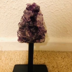 Amethyst cluster with stand